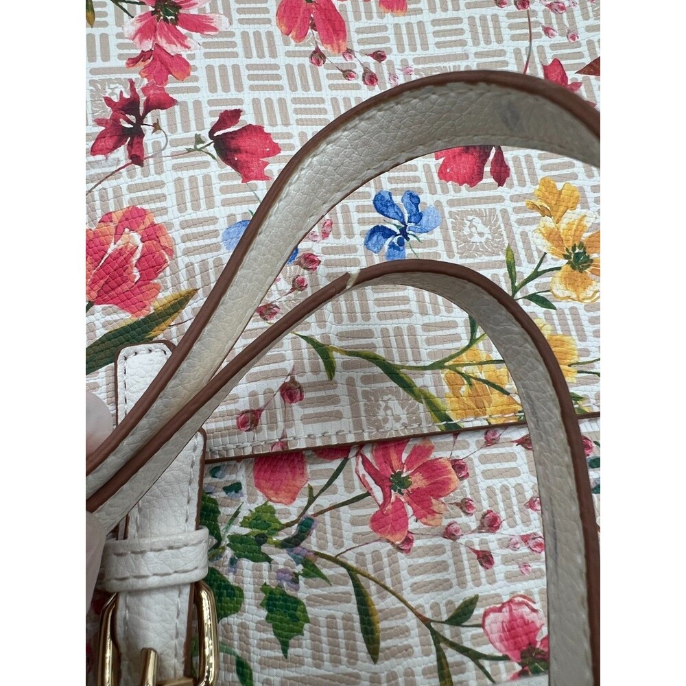 Anne Klein Floral Tote Bag White Multicolor Shoulder Purse Spring Summer - Picture 16 of 16